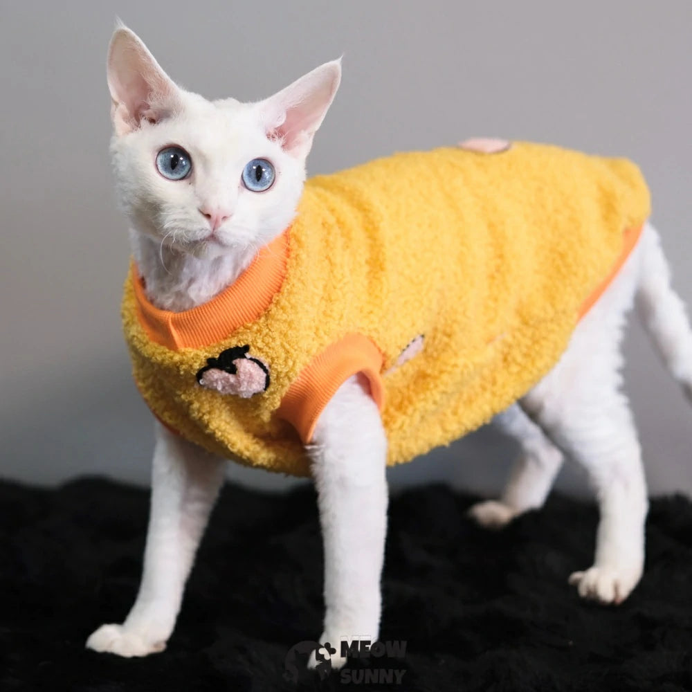 Hairless cat autumn and winter warm clothes for babies with embroidery
