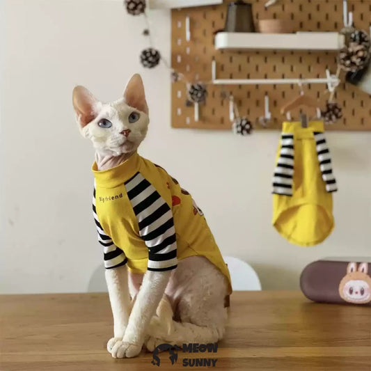 Hairless cat clothes “Labubu” pure cotton T-shirt bottoming shirt