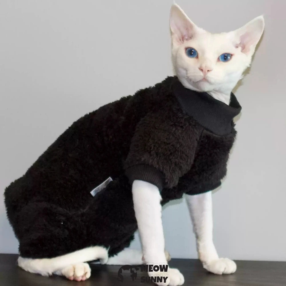 Hairless cat clothes, solid color, thickened, belly protector, four-legged warmer