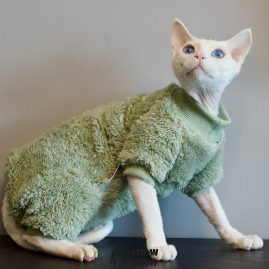 Hairless cat clothes, solid color, thickened, belly protector, four-legged warmer