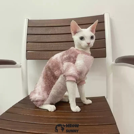 Hairless cat clothes elastic thickened belly protection coral fleece jacket
