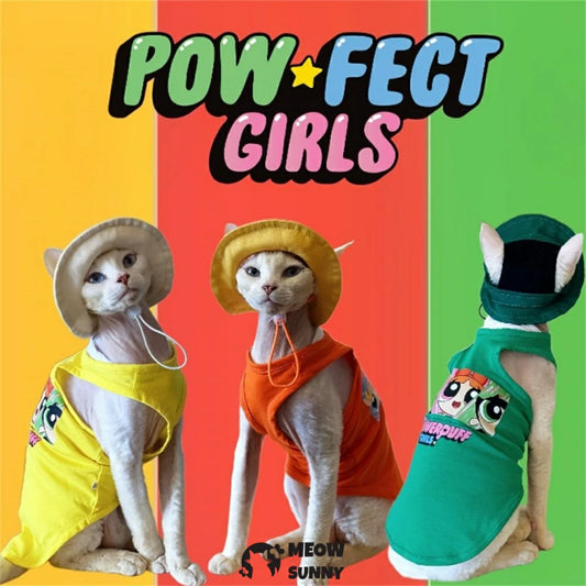 Hairless cat clothes fake two-piece belly protection pure cotton vest