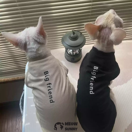 Hairless cat clothes thin American style hollow sun protection bottoming shirt