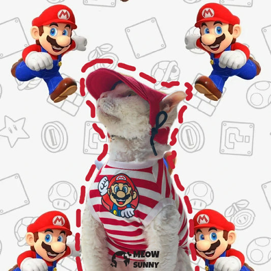 Hairless cat clothes thin style net celebrity cartoon striped sleeveless pure cotton