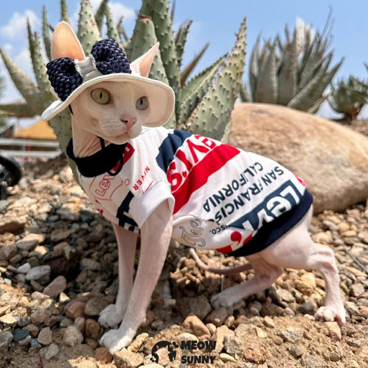 Hairless cat comfortable soft cotton Lijia parent-child sports vest hypoallergenic