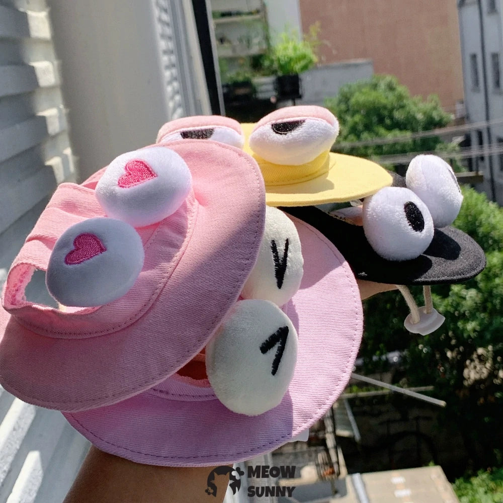 Hairless cat cute big eyes hat, comfortable, breathable and sun-proof