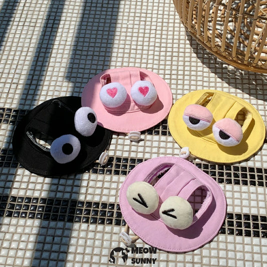 Hairless cat cute big eyes hat, comfortable, breathable and sun-proof