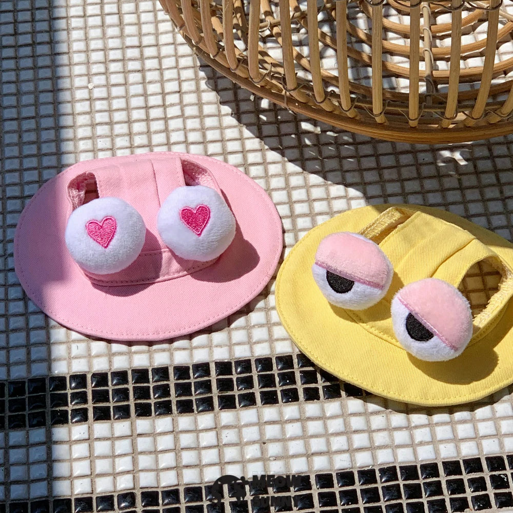 Hairless cat cute big eyes hat, comfortable, breathable and sun-proof