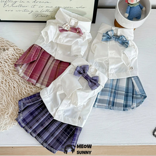 Handmade custom-made JK skirt for pets, thin dog clothes