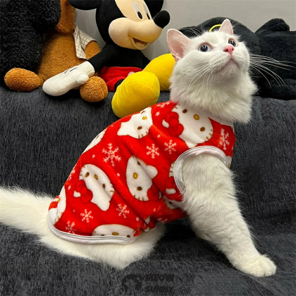 Hello Kitty Clothes Winter Cute Flannel Vest