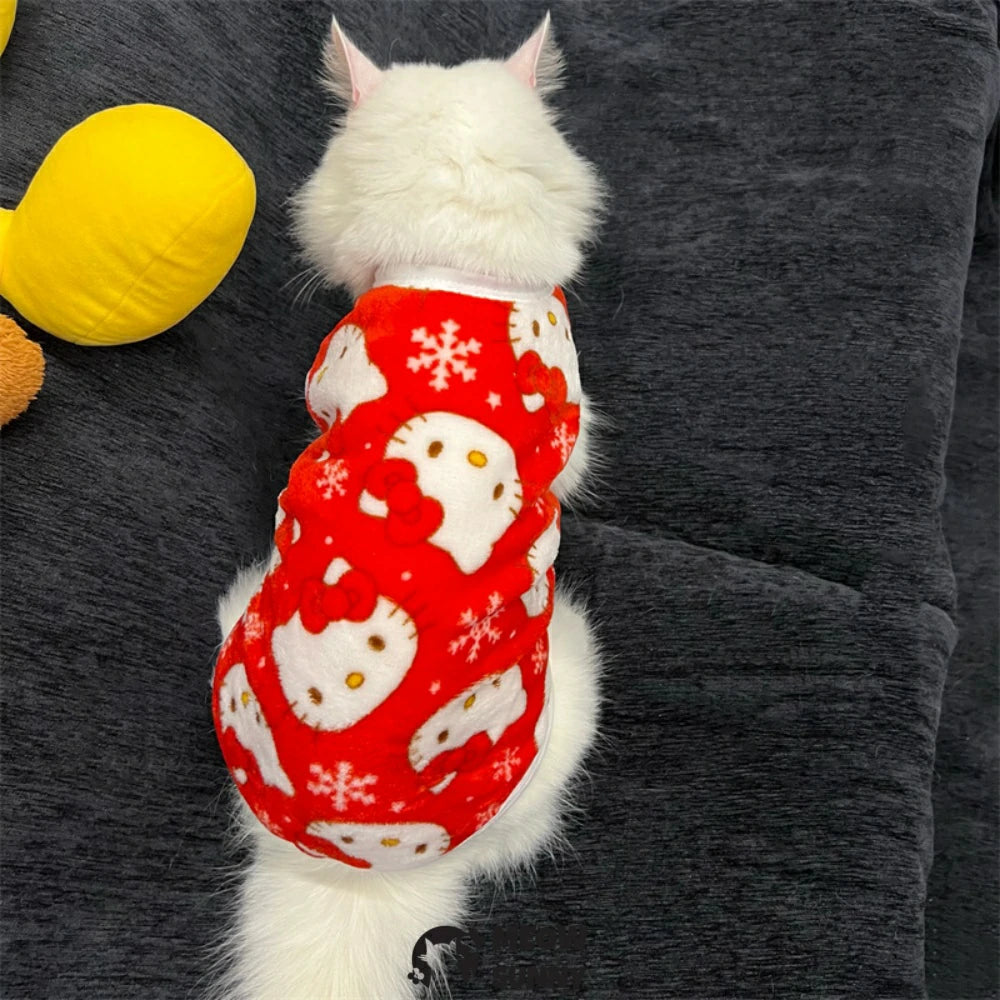 Hello Kitty Clothes Winter Cute Flannel Vest