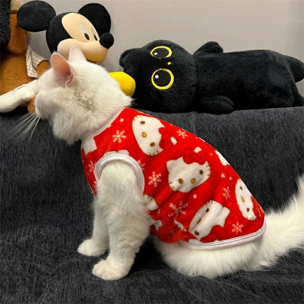 Hello Kitty Clothes Winter Cute Flannel Vest