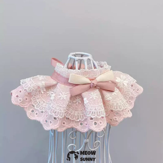 Lacy Collar Pet Bib Cats Lace Collar Neckerchief Collar Multiple colors