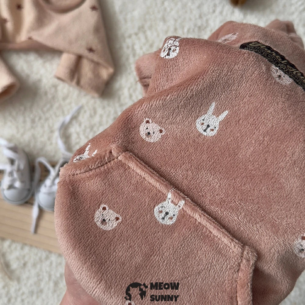 New Spring Style Pure Cotton Velvet Bunny Hoodie for Dogs