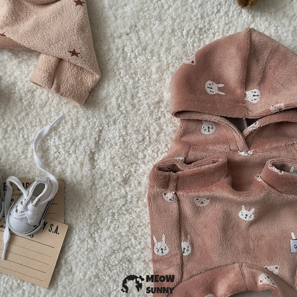 New Spring Style Pure Cotton Velvet Bunny Hoodie for Dogs