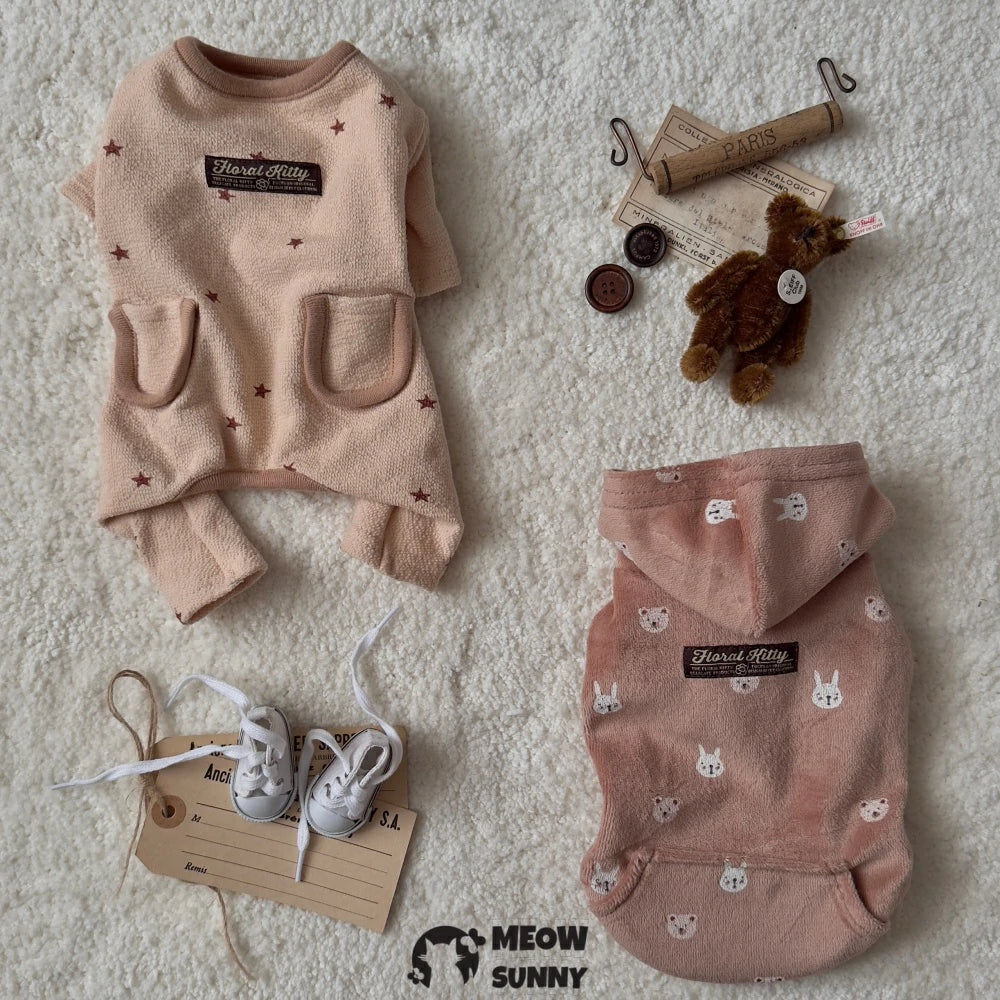 New Spring Style Pure Cotton Velvet Bunny Hoodie for Dogs