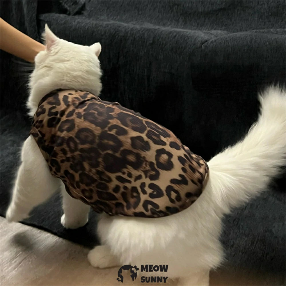 New style sleeveless cat clothes with leopard print