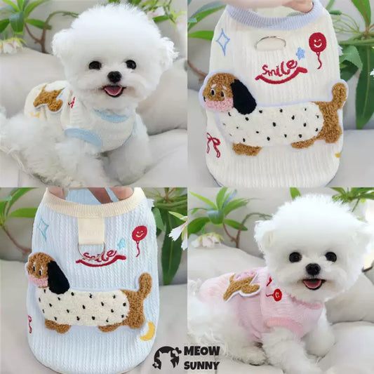 Pet Clothes Summer Dog Dress Embroidery Puppy Vest Cute Dog Cat Shirt