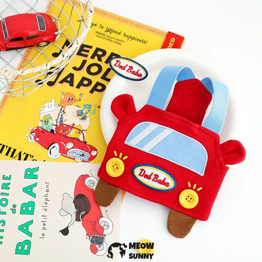 Pet clothes, dog home wear, car-patterned tank top/vest