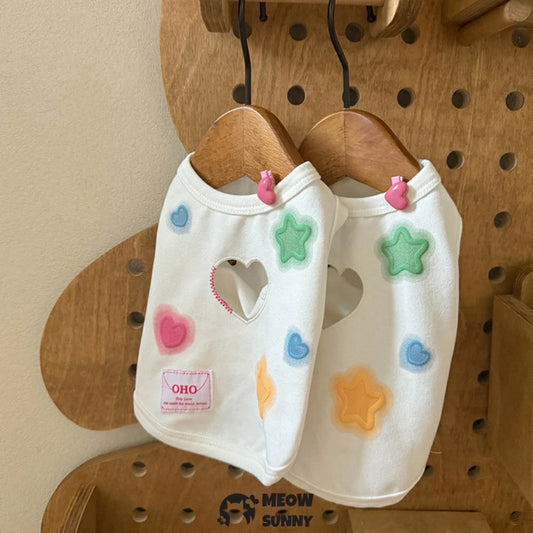 Pet clothes, dog sleeveless vest, suitable for home wear and as an inner layer for small dogs.