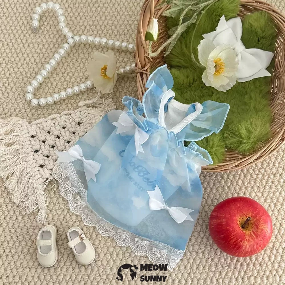 Pet clothes, double-layered thin lace sky princess dress/skirt