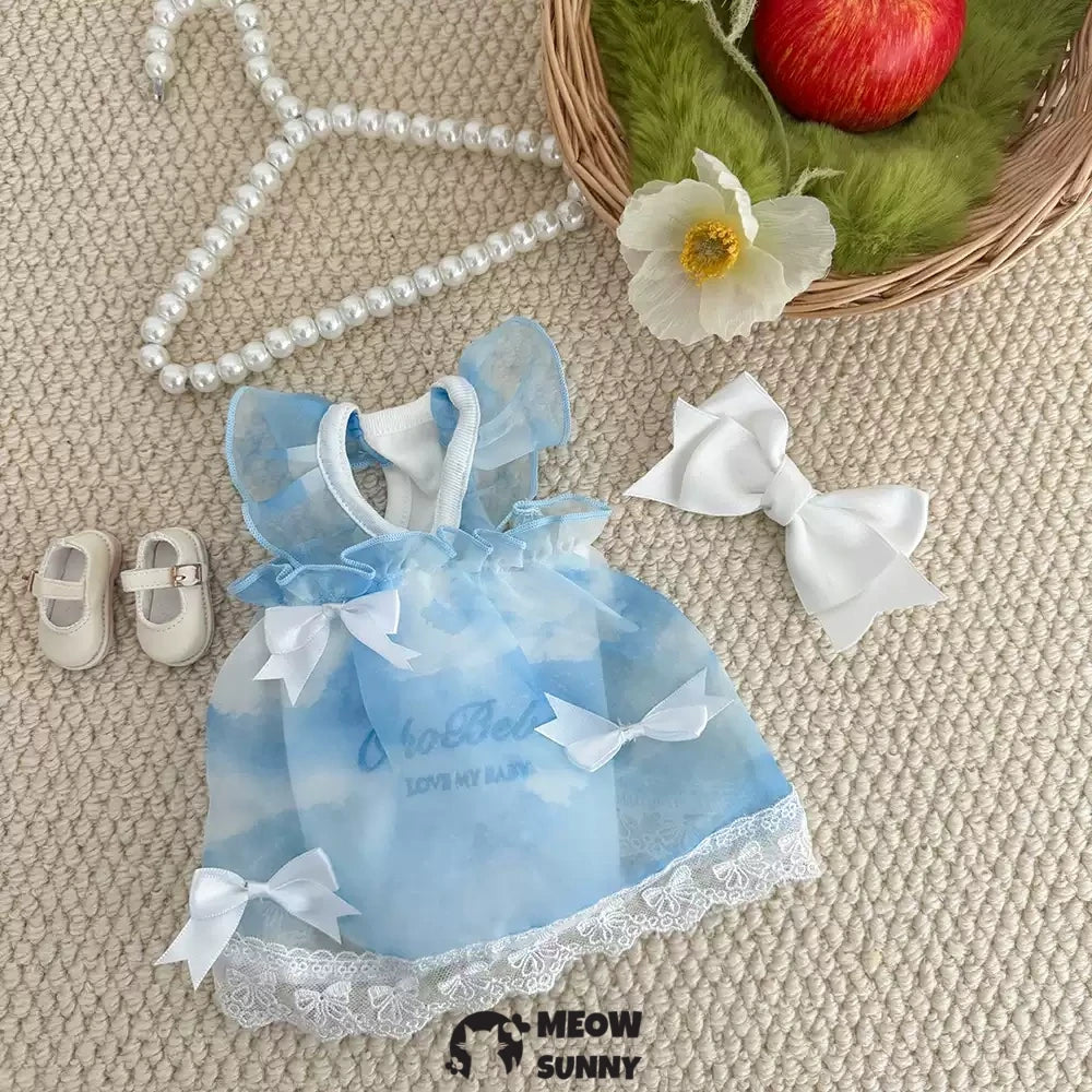 Pet clothes, double-layered thin lace sky princess dress/skirt