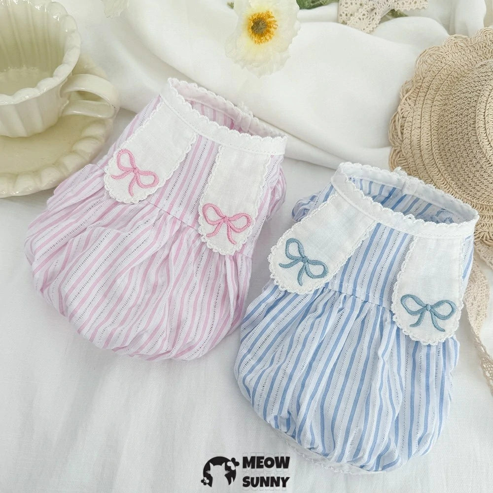 Pet clothes, summer princess sleeve pumpkin dress, bubble skirt for small dogs, thin shirt.