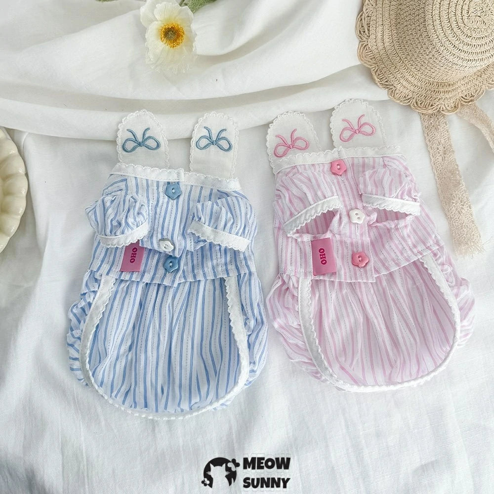 Pet clothes, summer princess sleeve pumpkin dress, bubble skirt for small dogs, thin shirt.