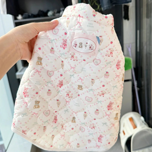 Pet cotton jacket for warm and anti-hair shedding puppy plush clothes