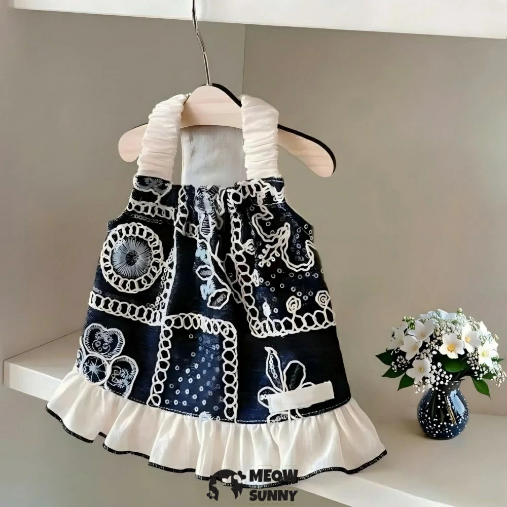 Puppy Dress with Cute Bow-Knot Comfy Vest Summer Spring Clothes