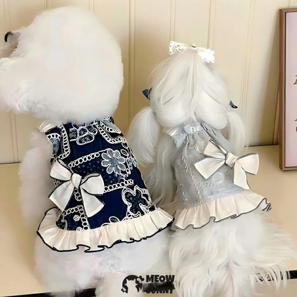 Puppy Dress with Cute Bow-Knot Comfy Vest Summer Spring Clothes