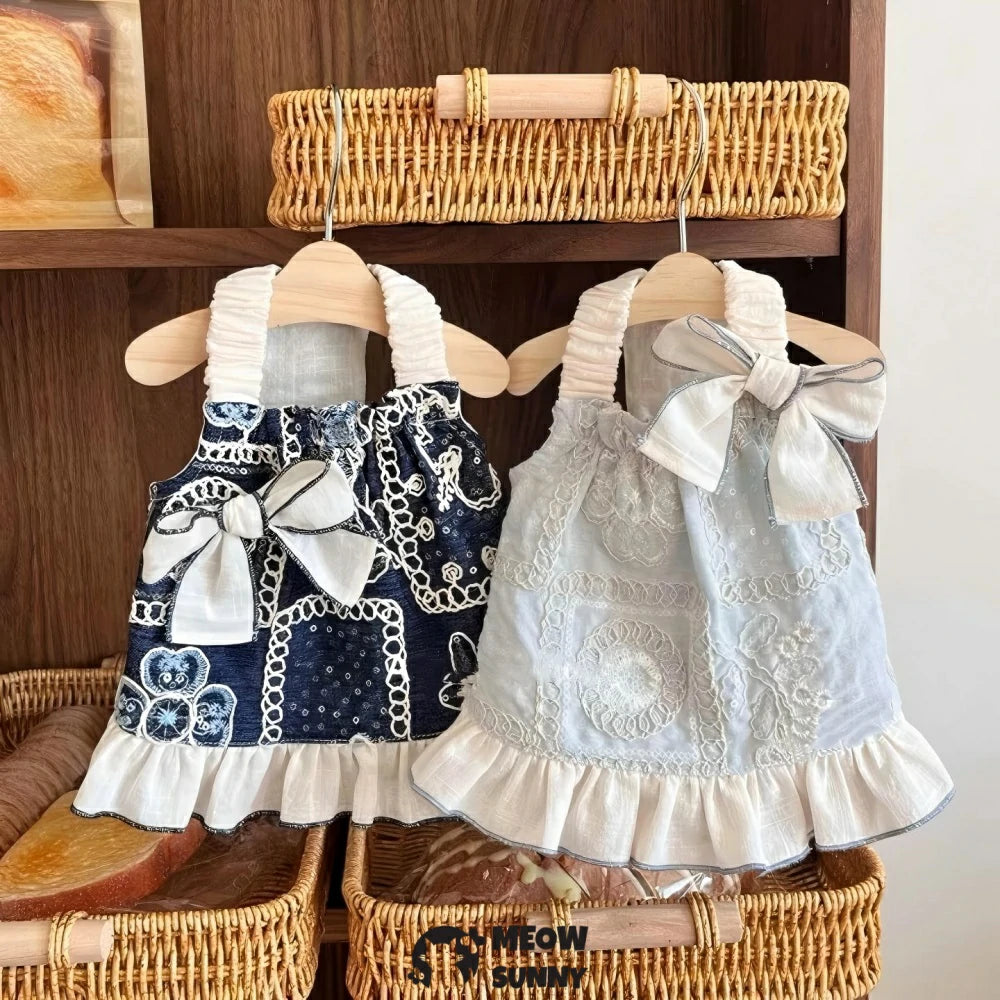 Puppy Dress with Cute Bow-Knot Comfy Vest Summer Spring Clothes