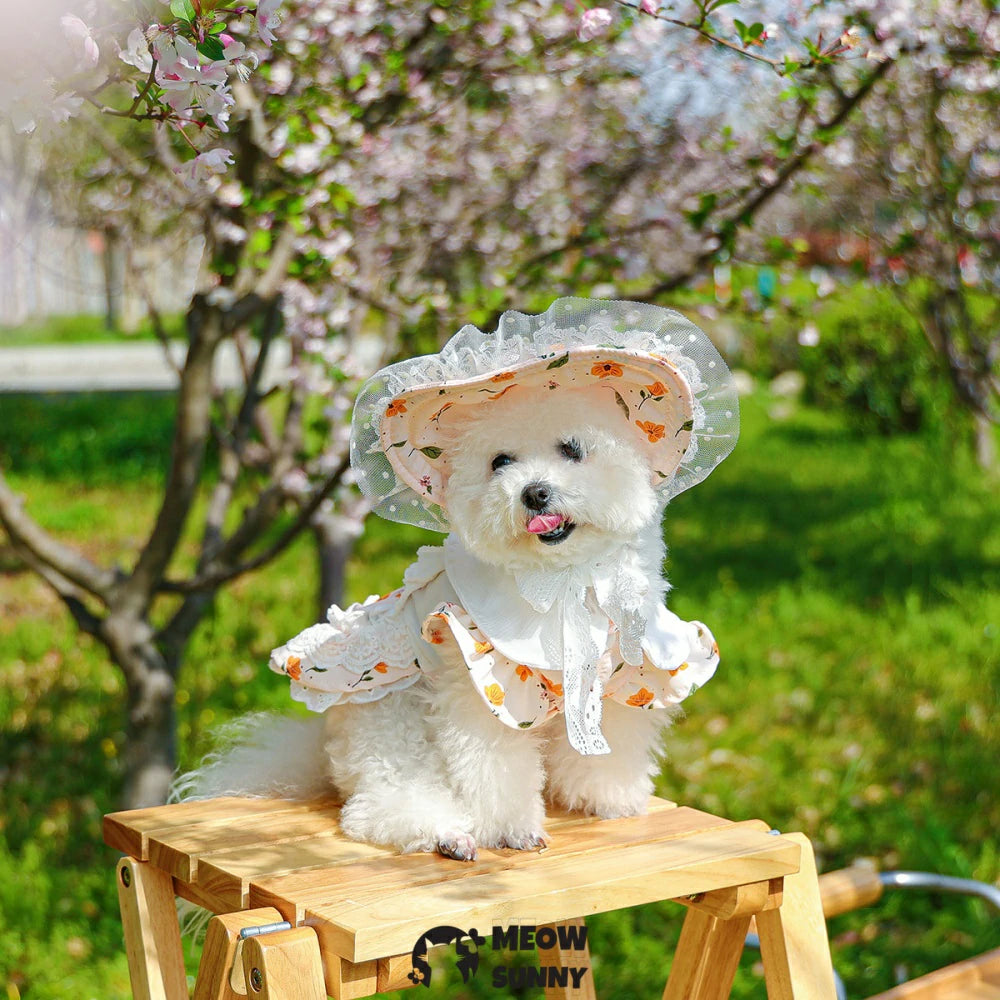 Puppy Vintage Princess Tea Party Floral Dress