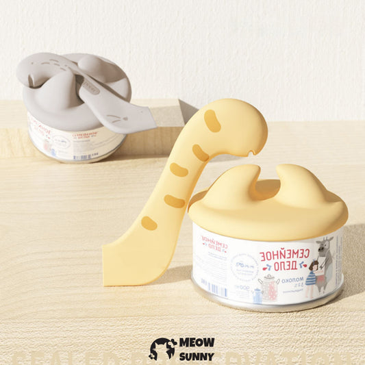 Pet Food Can Lid& Can Opener,Cat Food Spoon for Wet Food