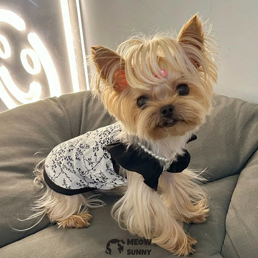 Simple stretchy tank top with flutter sleeves for dogs