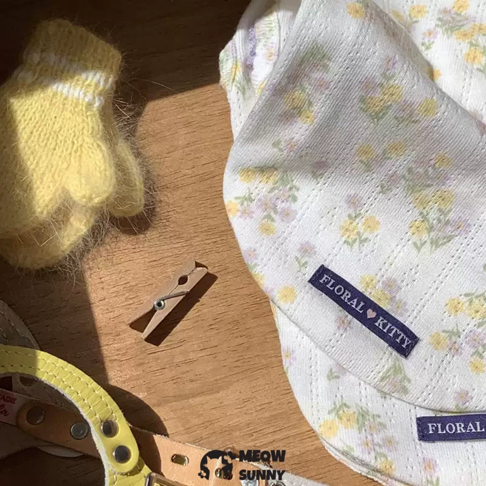 Small Dog Vest Grass Yellow Floral Dog Clothes