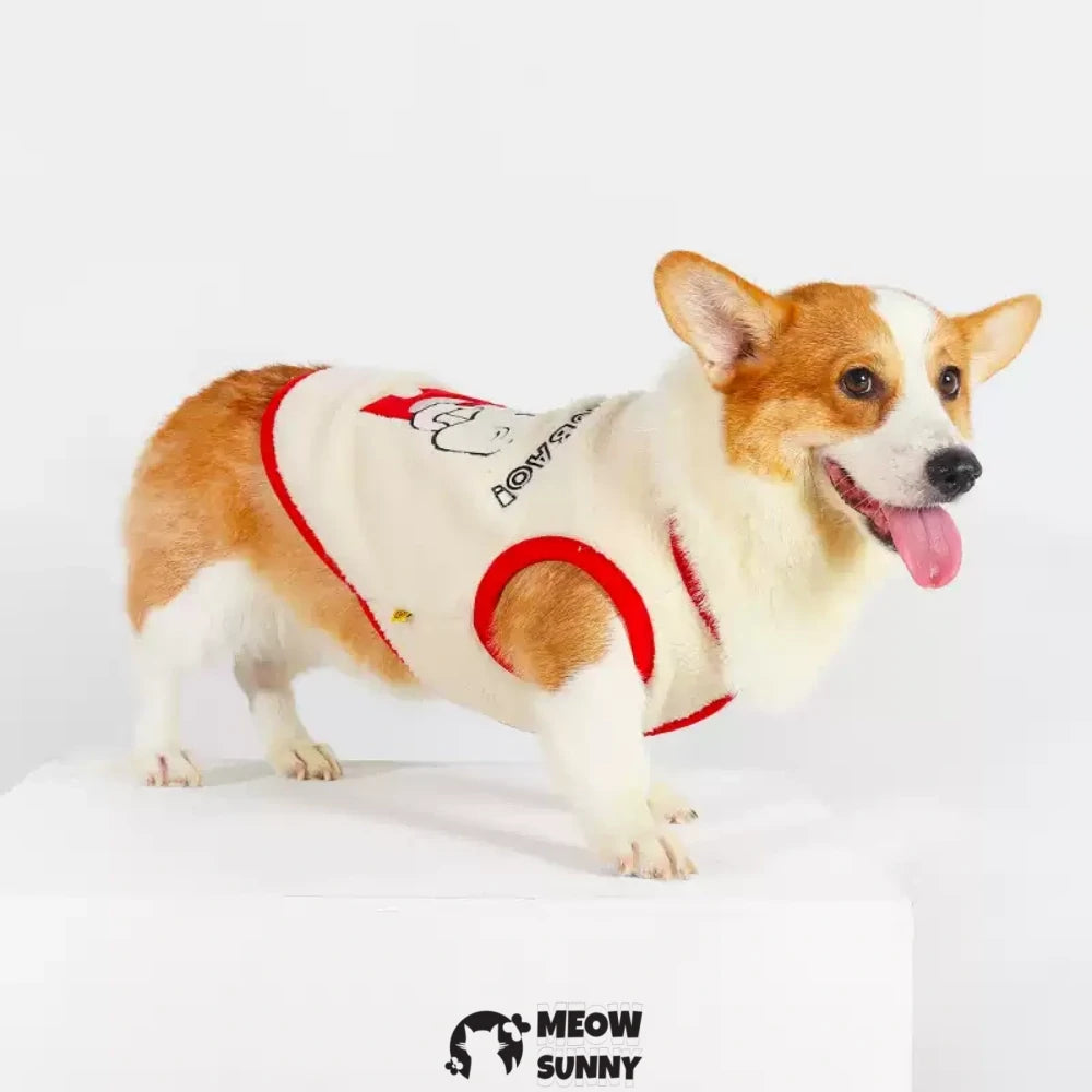 Small and medium-sized dog Schnauzer Corgi clothes plus fleece vest to keep warm