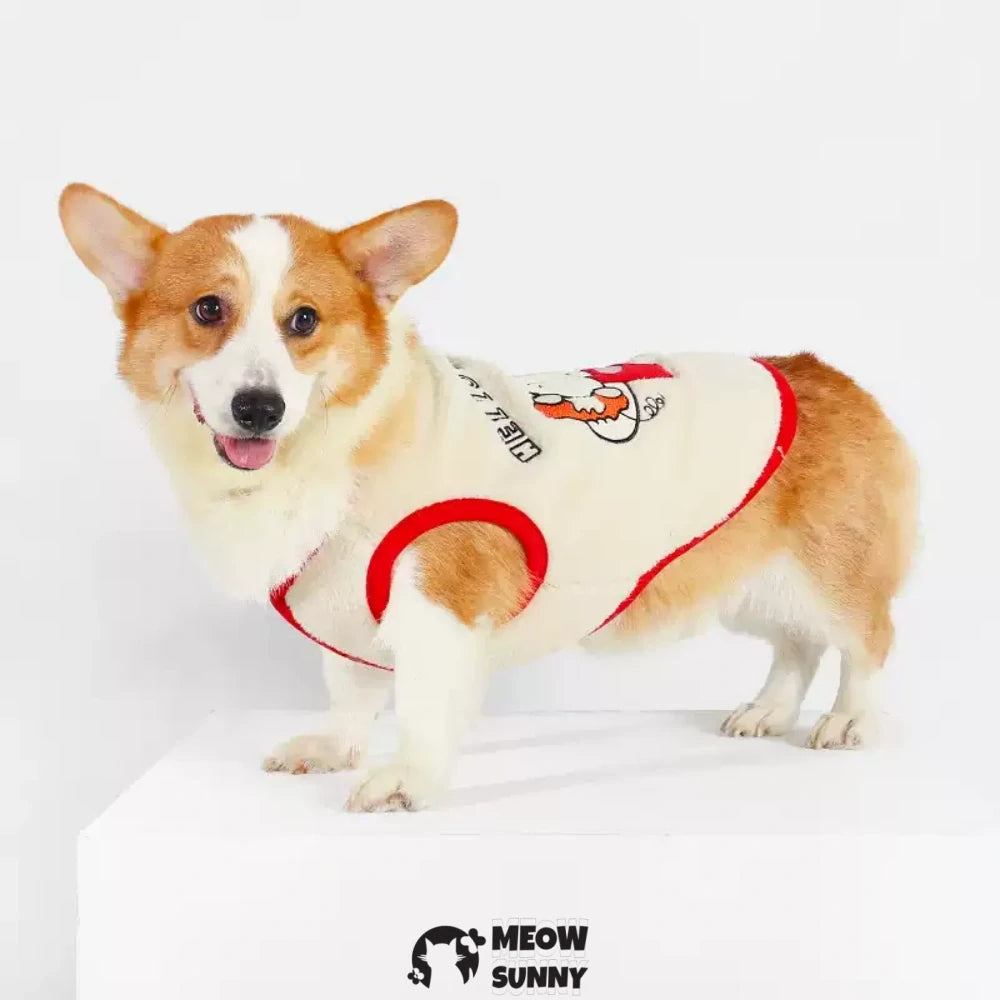 Small and medium-sized dog Schnauzer Corgi clothes plus fleece vest to keep warm
