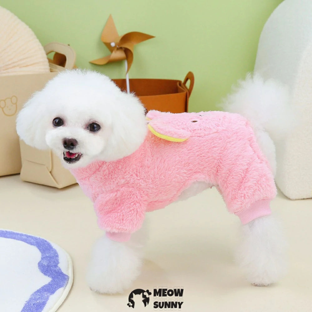 Small dog clothes, teddy bear coral fleece warm sweater