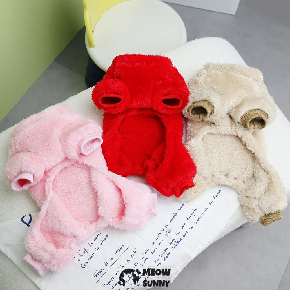 Small dog clothes, teddy bear coral fleece warm sweater