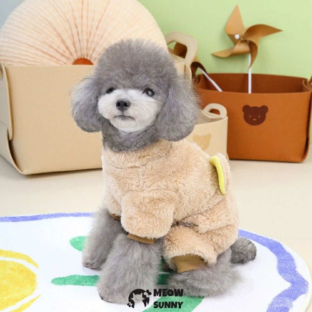 Small dog clothes, teddy bear coral fleece warm sweater