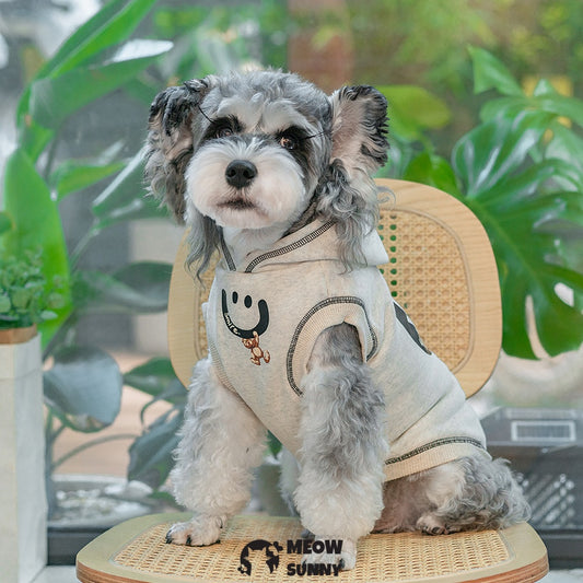 Smiley Face Summer Thin Dog Sweatshirt Cotton