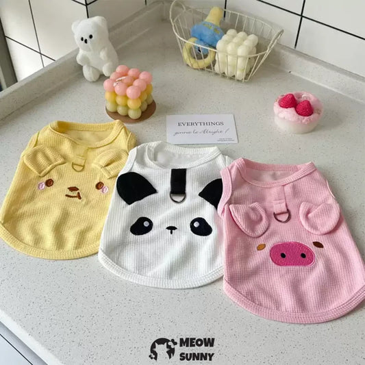 Soft Breathable Dog Sleeveless Clothes with D-Ring