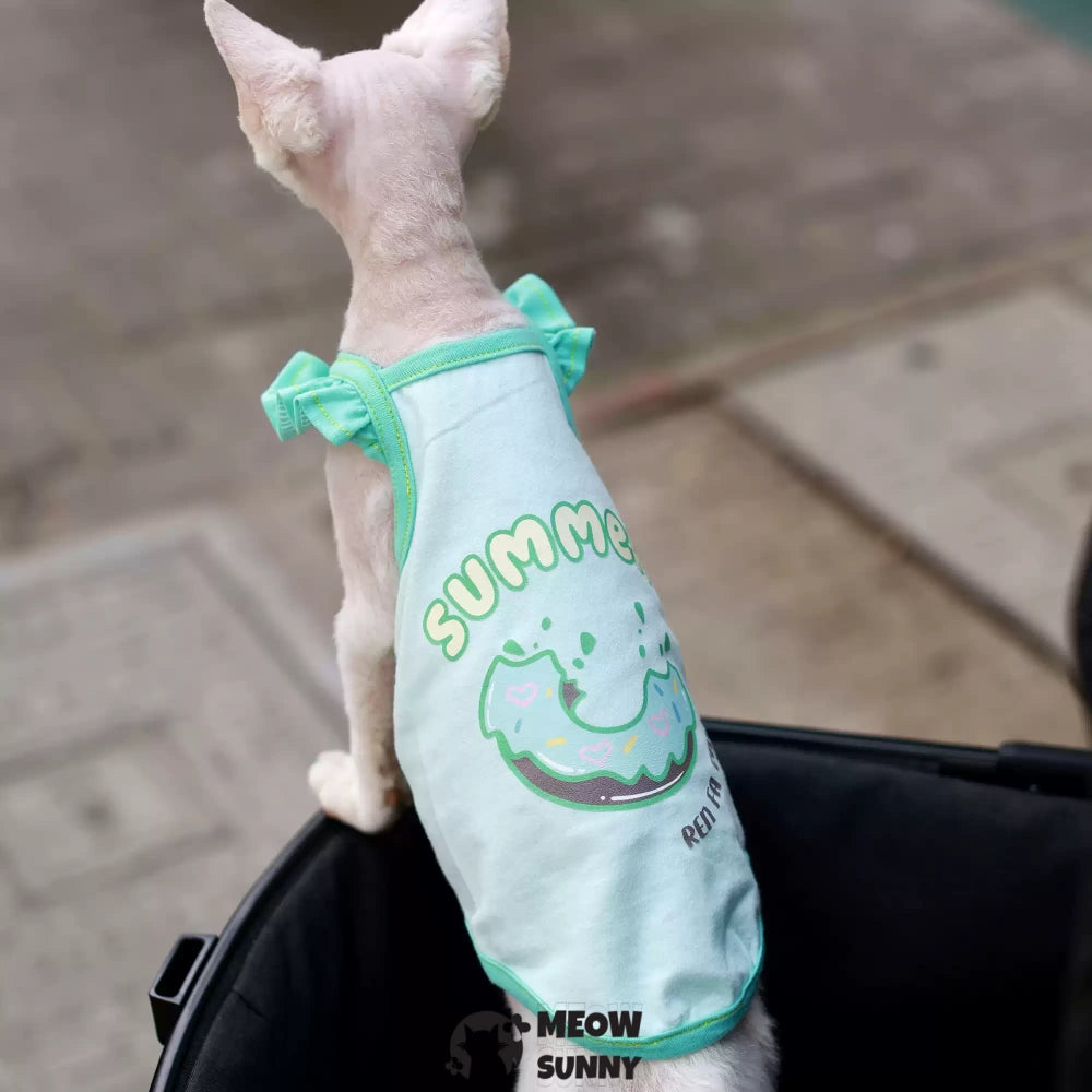 Soft Sphynx Hairless Cats Shirt, Breathable Stretchy Cat Summer Vest