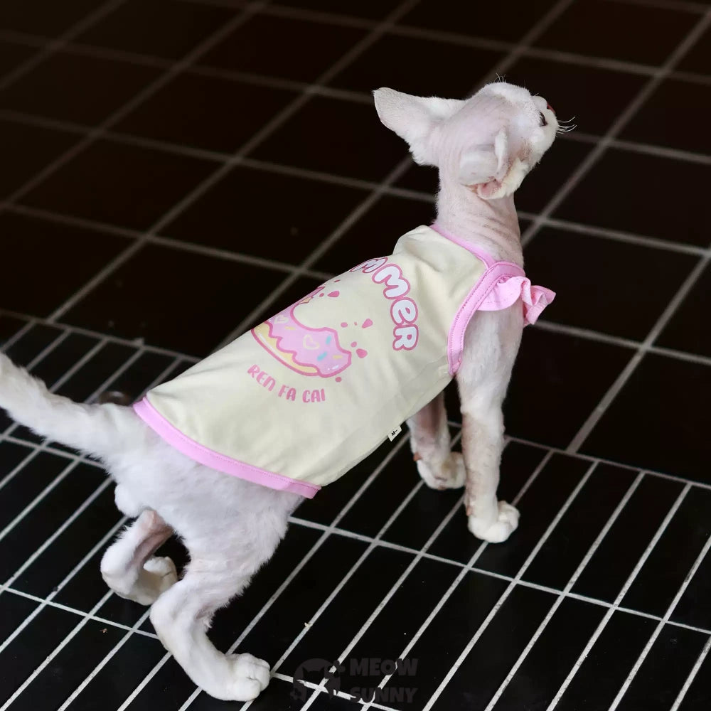 Soft Sphynx Hairless Cats Shirt, Breathable Stretchy Cat Summer Vest