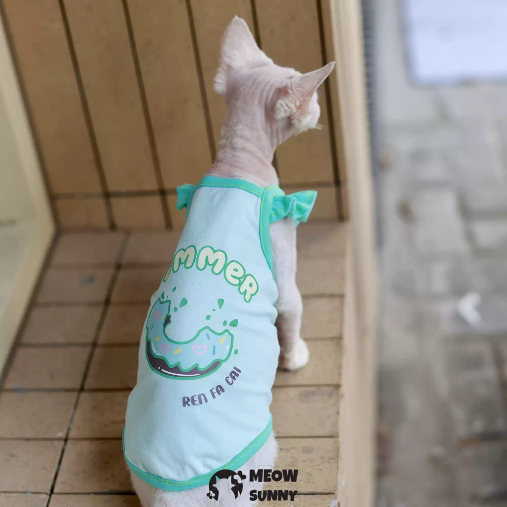 Soft Sphynx Hairless Cats Shirt, Breathable Stretchy Cat Summer Vest