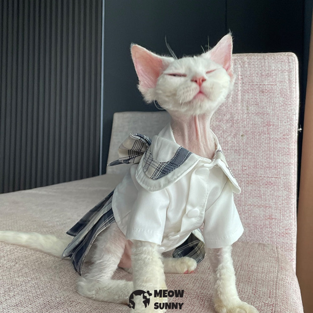 Sphinx Hairless Cat Preppy Aesthetic Clothes Cute Japanese School Cosplay