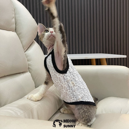 Sphynx Cat Breathable Cat Summer white vest