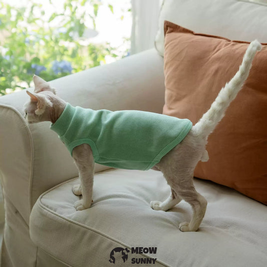 Sphynx Cat Breathable Stretchy Cat Summer Vest,mint green