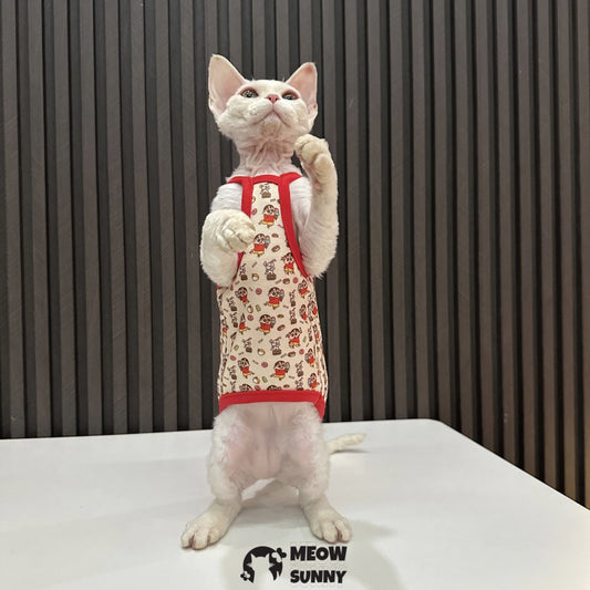 Sphynx Cat Breathable Stretchy Cat Summer cartoon pattern vest